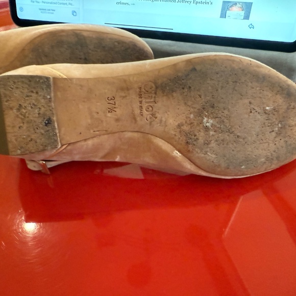 Chloe velvet/ kid skin detail flats - Picture 9 of 9